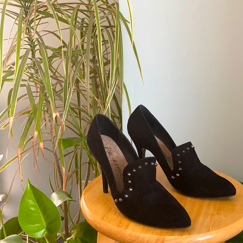 Free People Black Stiletto w/ Spike Embellishments